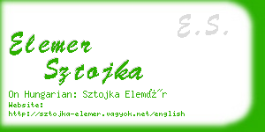 elemer sztojka business card